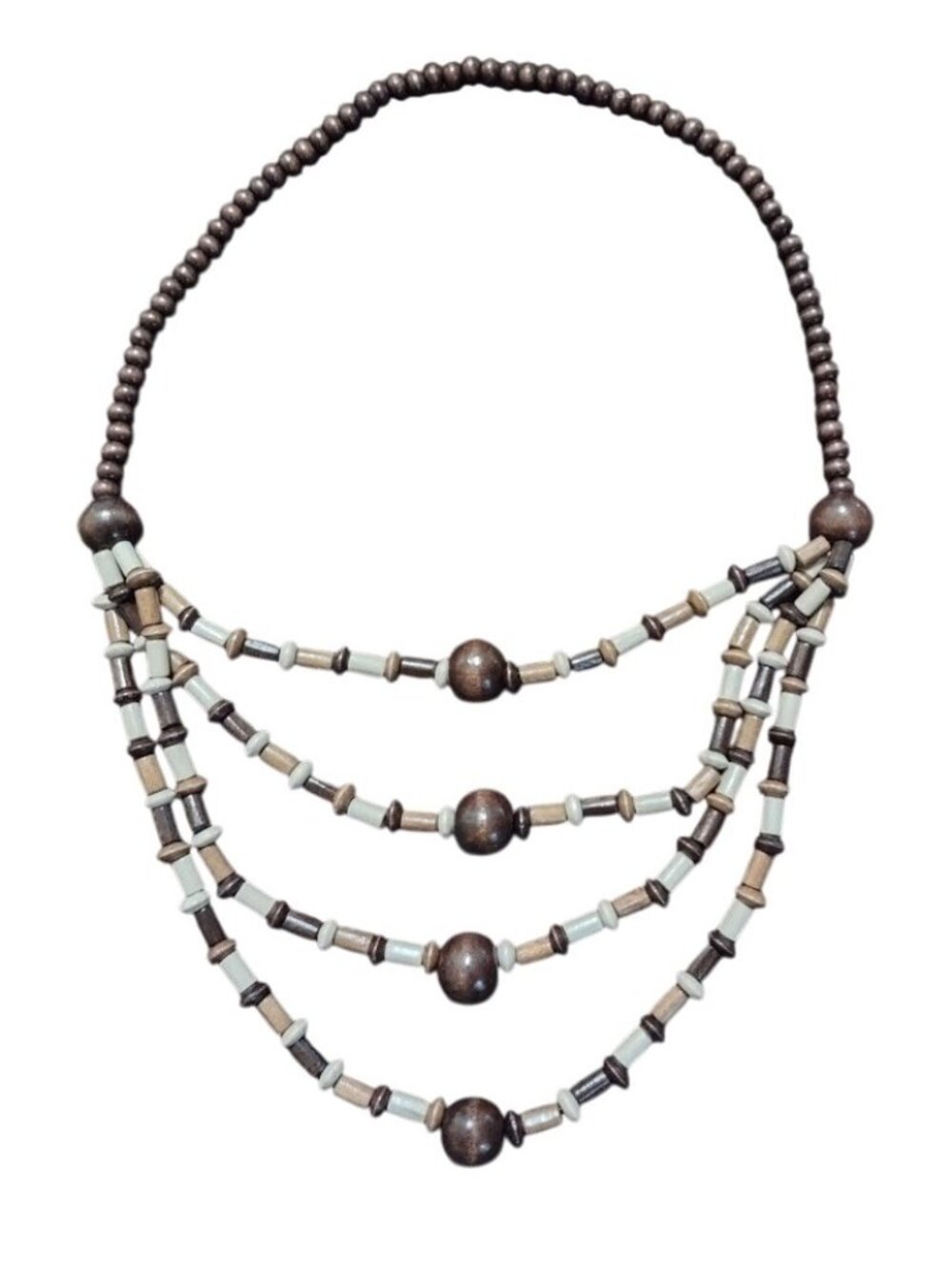 NEW GORGEOUS ETHNIC BOHO HIPPIE BROWN NECKLACE COSTUME JEWELRY